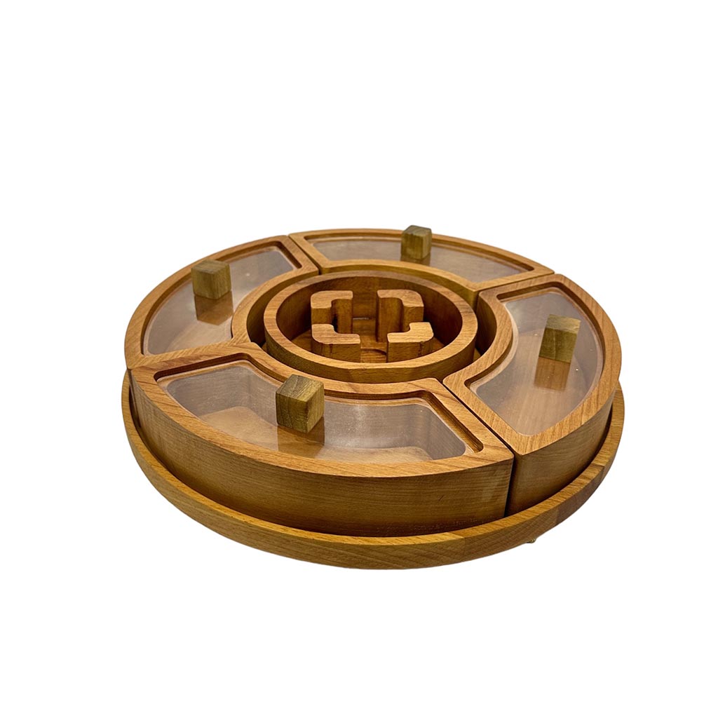 اردو خوری چوبی پنج خونه پایه دار