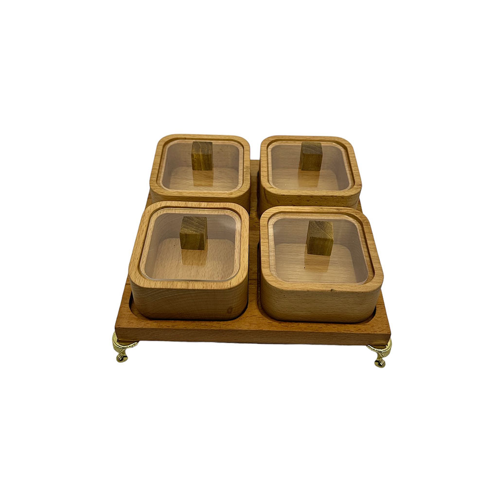 اردو خوری چوبی چهارخونه پایه دار چوب راش